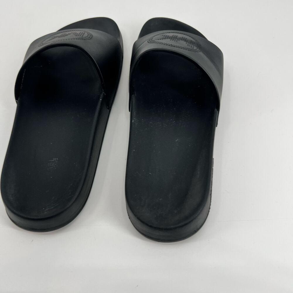 Michael Kors Gilmore Perforated MK Logo LEATHER Slide Sandal Black women size 9 - Picture 7 of 7